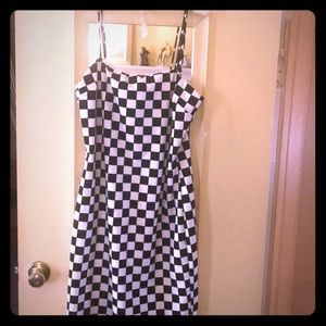 Checkered fashion nova dress w/adjustable straps